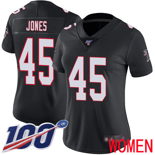 Atlanta Falcons Limited Black Women Deion Jones Alternate Jersey NFL Football #45 100th Season Vapor Untouchable